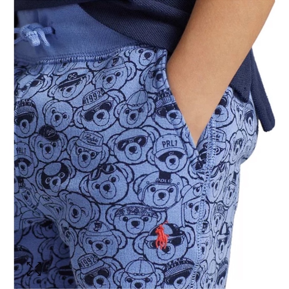 New RALPH LAUREN Polo Bear Fleece Drawstring Shorts 9 months